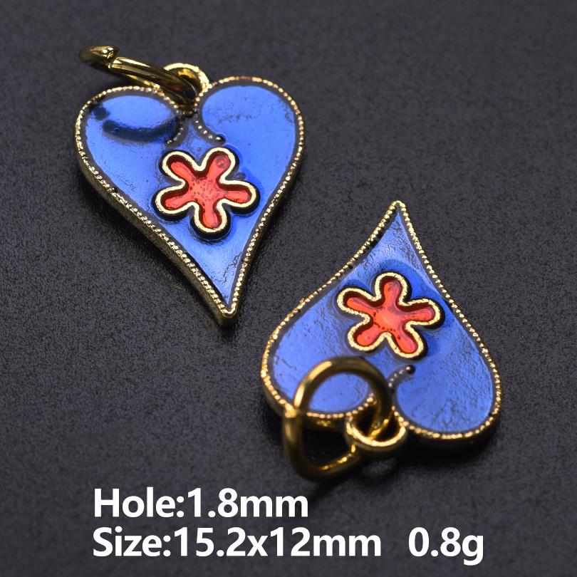 Vintage Ethnisch Chinesisch Goldfarbe 5 Stück Emaille Lotusblume Anhänger Für Schmuckherstellung Zubehör Schmetterling Sonnenblume Herz Anhänger