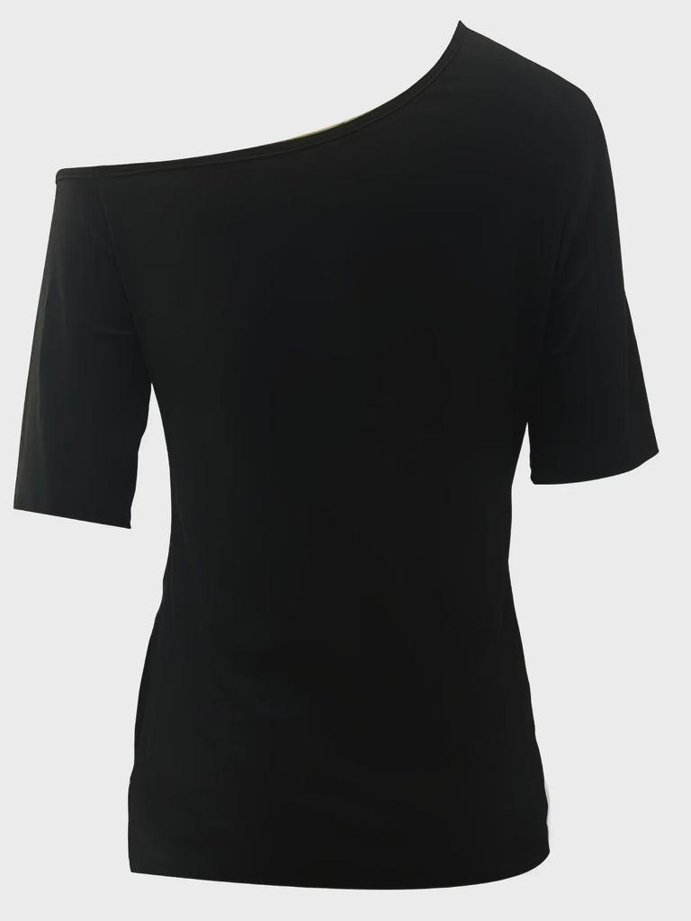 Women's Retro 'I Love 80s Disco' Off-Shoulder Medium Sleeve Top