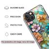 Flower Marble Texture Tempered Glass Phone Case for IPhone 16 Pro Max 16e 15 14 13 12 Mini 11 X XS XR 7 8 14 Plus Abstract Cover