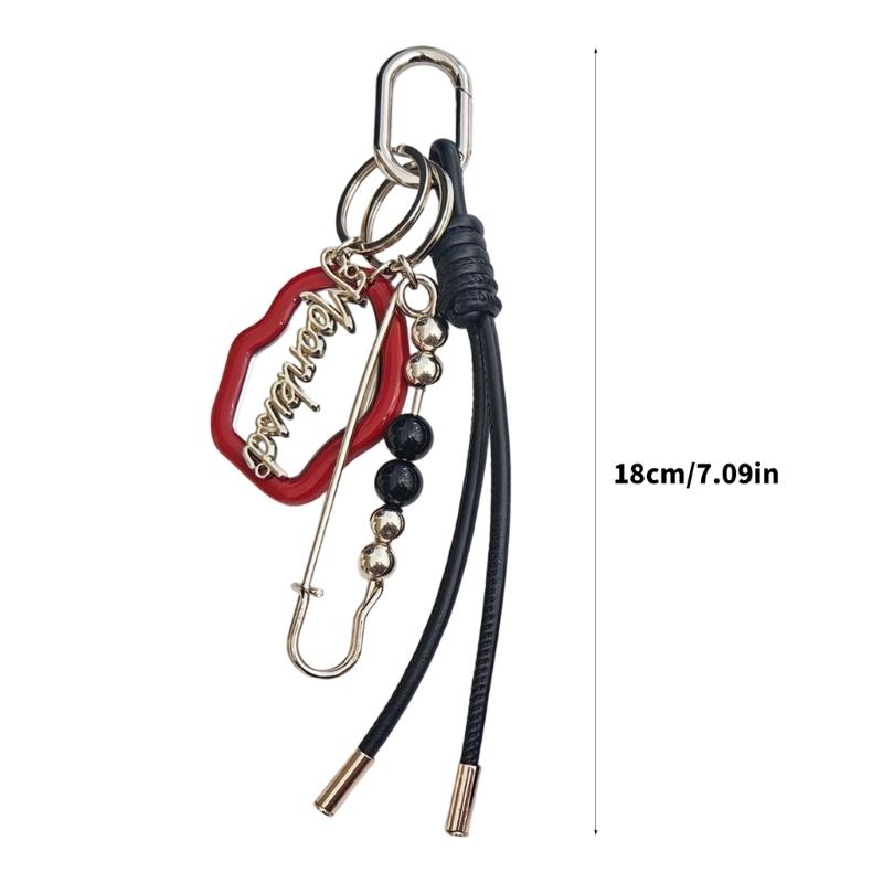 Stylish Leather Cord Keychain Makeup Mirror Portable Travel Essential Stylish Cosmetic Accessory Gift Metal Key Holder