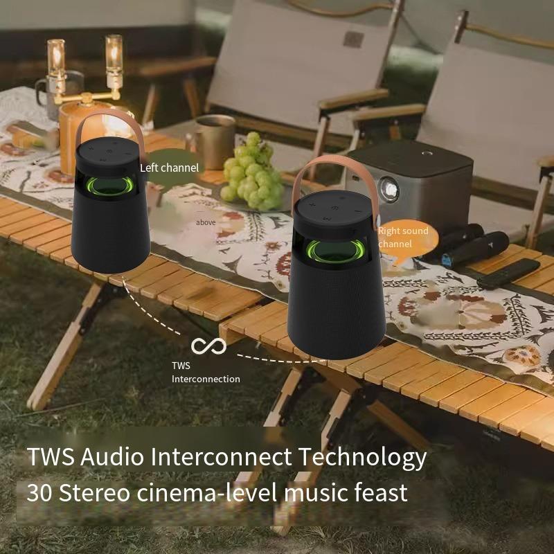 1 Stück Tragbarer Bluetooth-Lautsprecher mit Mai-Schwerbass für Zuhause und Draußen mit Umgebungslicht, Hochwertiger Bluetooth-Lautsprecher