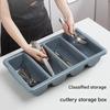 Plastic Silverware Holder with 4 Sections for Home Organization Four Compartments Kitchen Tool Organiser