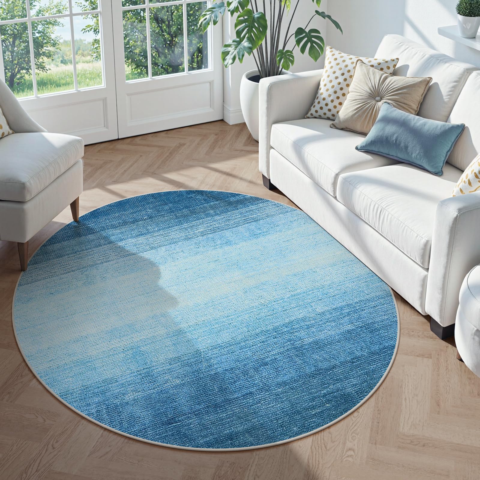 Regenboog Zonsondergang Kleuroverloop Rond Tapijt Warm Ombre Design Woonkamer Bankgebied Zachte Antislip Vloermat 40x60CM