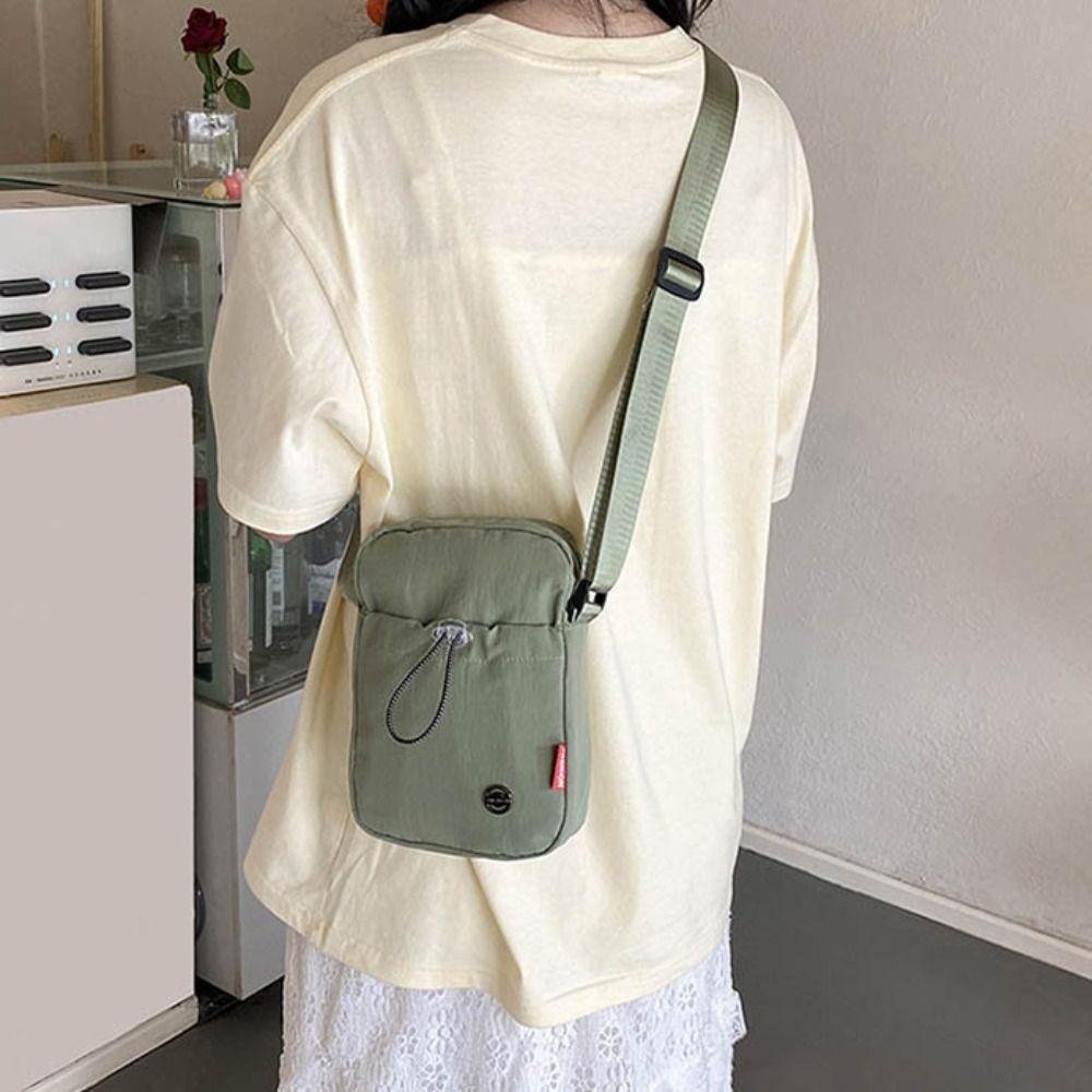 Waterproof Water Bottle Carrier Bag Solid Color Water Cup Bag Drawstring  Crossbody Bag  Girls