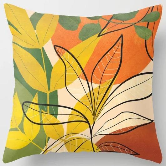 Student Lunch Break Pillow Bedroom Bedside Back Pillow Plant Flower Print Pillow Case Sofa Cushion