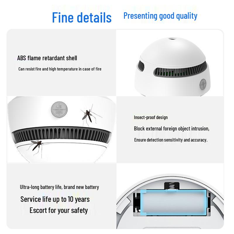 10-Year Lithium Battery Photoelectric Smoke Alarm with WiFi