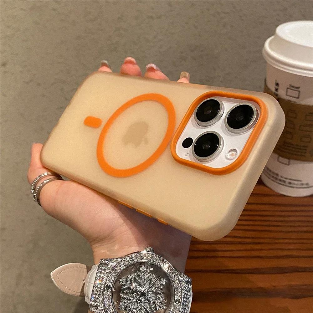 Matte Candy Transparent Shockproof Magsafe Case For 17 Pro Max 16 15 14 Plus 13 12 11 14 Pro Max 17Air 16e Magnetic Cover