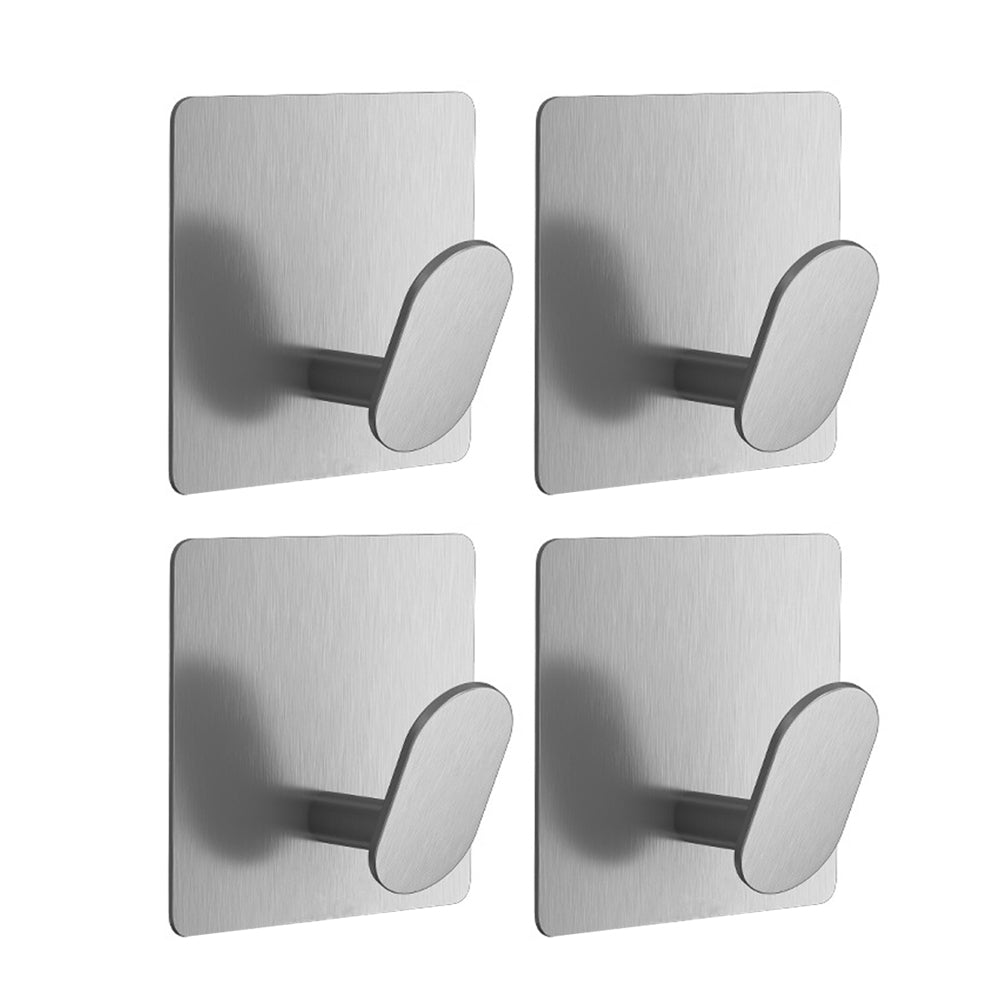 1/4pcs Stainless Steel Adhesive Wall Hooks for Bathroom Kitchen Towel Key And Clothes Hanger Organizer Strong And Durable