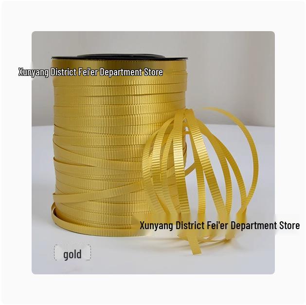 Balloon Accessories: 500-Yard Embossed Colored Ribbon, Metallic Balloon String, and Tying String.