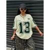 Stampa Los Angeles Numero 13 Moda Donna Maglietta a Maniche Corte con Scollo a V Estate Tee Maglie da Baseball Quotidiane Top Sportivi Larghi Tee