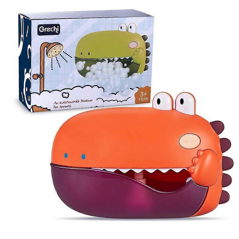 Musical Bubble Bath Bath Bubble Crab Electric Bubble Machine Toy, Automatic Dinosaur Bubble Machine with Music, Fun Toddler Bath Toys, Water Games, Su