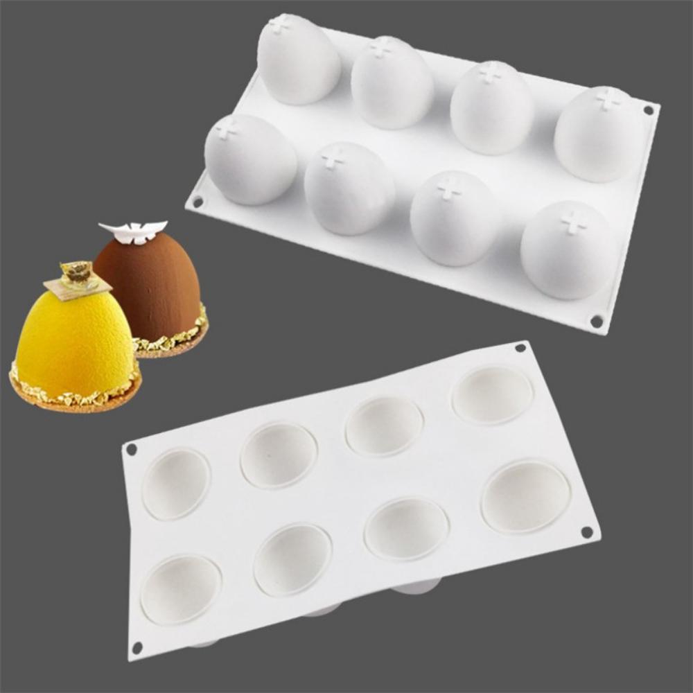 Christmas 8 Round Even Half Egg Mousse Cake Mold Diy Baking Utensils Easter Egg Silicone Mold