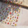 1Sheet 5D Soft Embossed Relief Nail Stickers Cute Daisies Self Adhesive Slider Stickers Press On Nails DIY Nail Art Dec