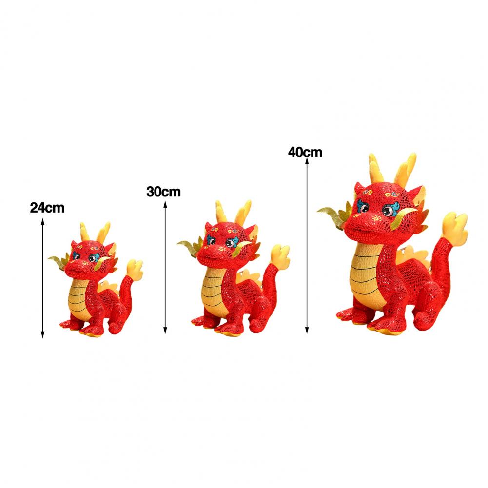 Charming Tail Dragon Stuffed Toy Chinese Zodiac Dragon Plush Dolls Adorable Three-dimensional Mascots for Festivel Home Decor