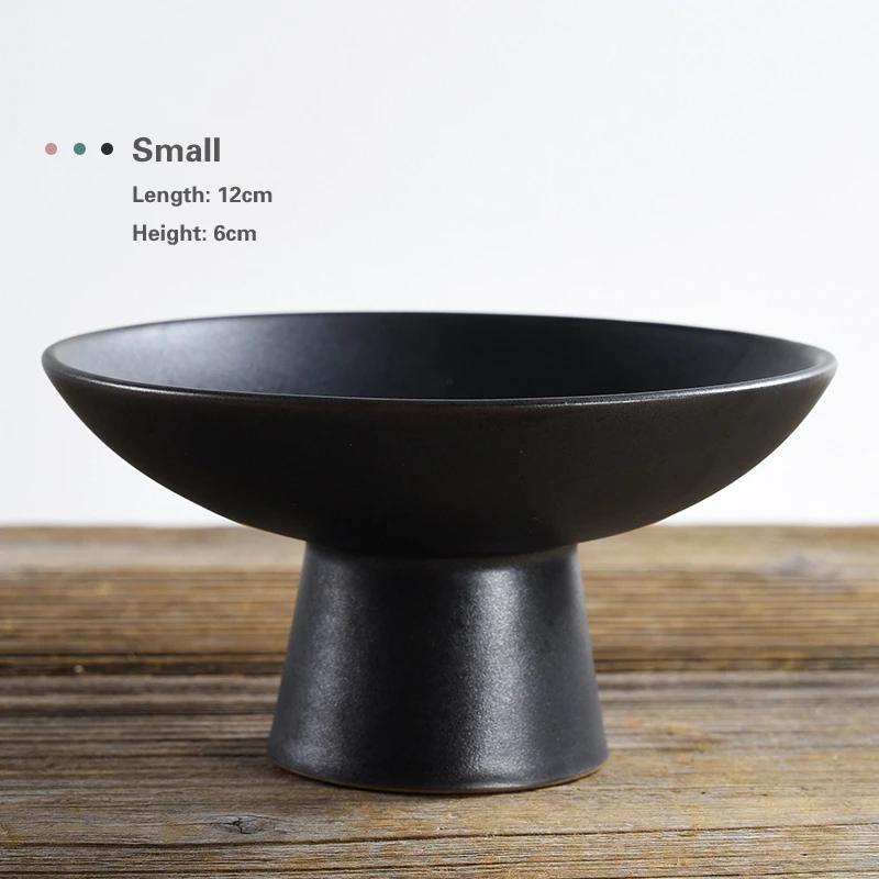 Living Room Household Snacks Tribute Plate Bowl Light Luxury Tea Table Blue and White Ceramic High Foot Tea Tray Fruit Plate