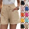 Women Drawstring Shorts Summer Elastic Waist Shorts Casual Shorts
