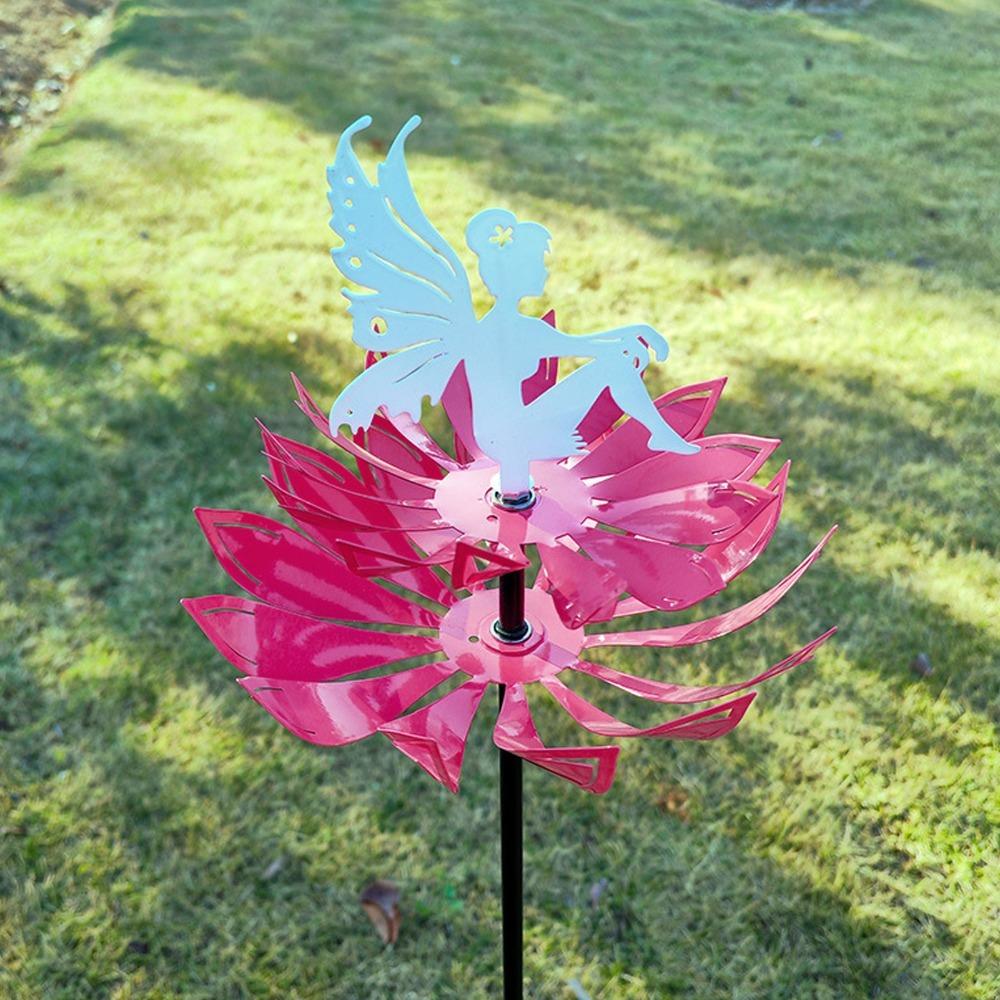 8pcs 2 Flowers Metal Flower Sculpture Alloy Garden Yard Decoration Lawn Patio Backyard Decor
