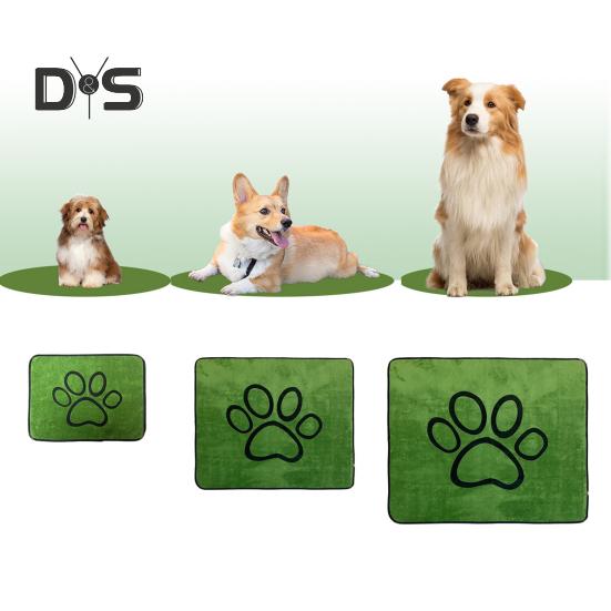 Washable Dog Pee Pad Dog Paw Print Reusable Puppy Pad with Non-Slip Backing Absorbent Leakproof Potty Training Pads for Home Travel