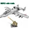 1713 Stück Militär Der A10 F35 Jäger Thunderbolt II Warthog Jäger WW2 Flugzeug Soldat Bausteine Ziegel Spielzeug Jungen Kinder