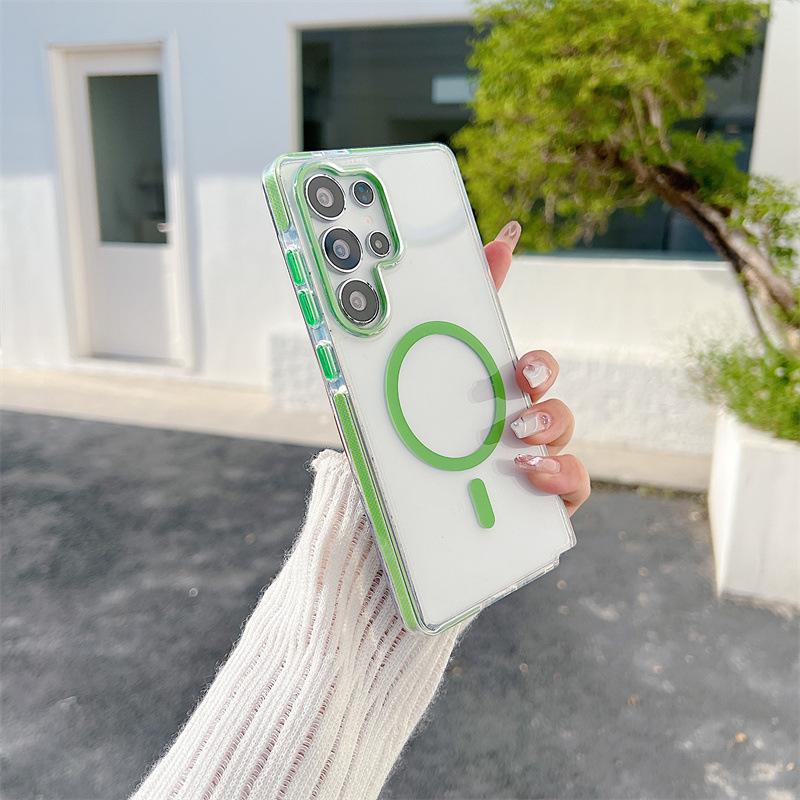 Applicable To Samsung S26Ultra Star Magnetic Mobile Phone Case S25Ultra Transparent A57 Anti-drop A37 Protective Case