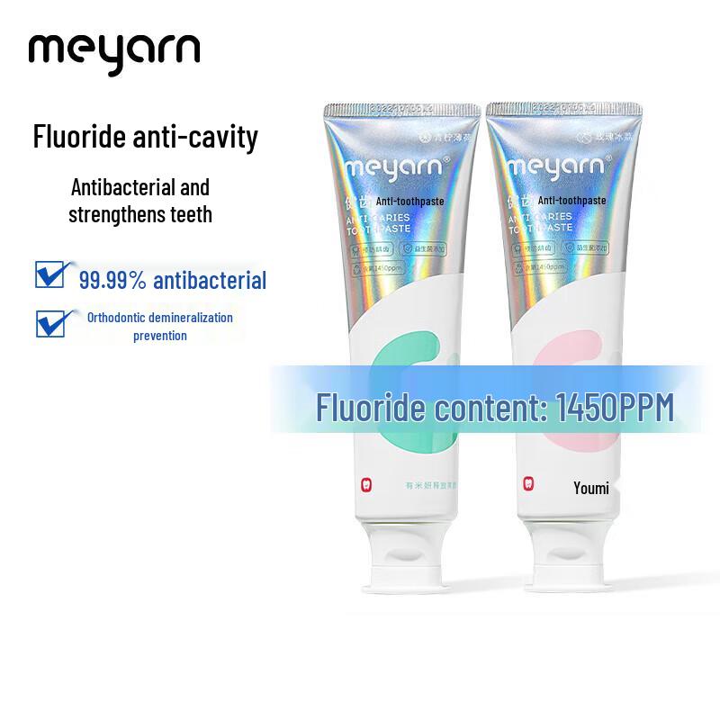 Miyan Fluoride Toothpaste for Orthodontics (Mint + Rose, 2-Pack)