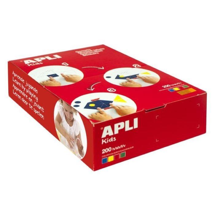 Gommettes rondes d13mm - apli - bte 200f - couleurs assorties - pour enfants - mixte