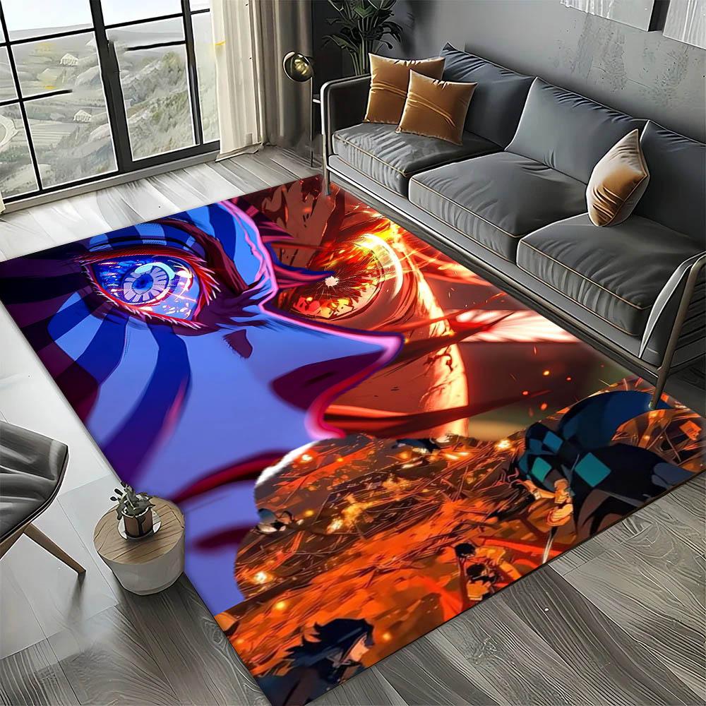 D-Demon Slayer Anime Kamado Nezuko Tanjirou 3D Carpet Rug Art for Room Decor Home Bedroom Gifts Fans Area Rug Non-slip Floor Mat