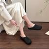 2025 summer new straw slippers women's baotou breathable casual flat-bottomed fisherman shoes soft-soled fashionable half slippers women's shoes