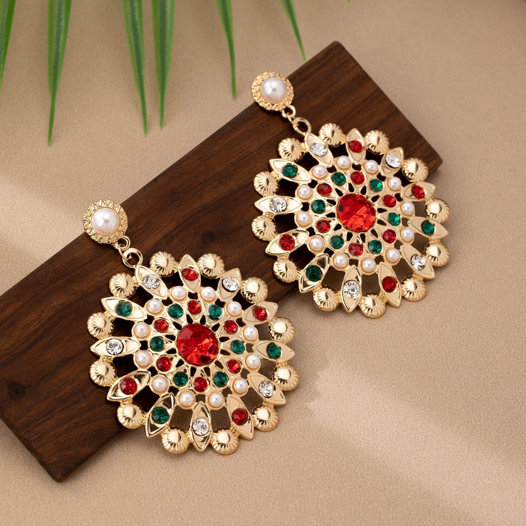 

Стильные ретро серьги-подвески с искусственными бриллиантами и жемчугом в виде цветка для женщин - Элегантные украшения для банкетной вечеринки