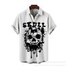 Men Gothic Skull Themed Short Sleeve Casual Shirts