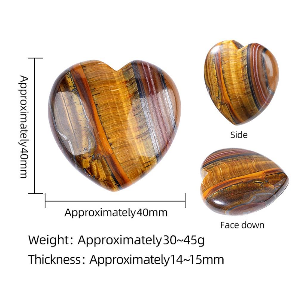 40mm Natural Crystal Large Heart Shape Rock Polished Gemstone Healing Crystals Palm Pocket Stone Quartz Home Decor Ornament Gift