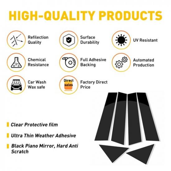 B-Säulen Schwarz Passend 300C Chrysler Magnum Dodge & Satz 2005-2010 6X Türverkleidung