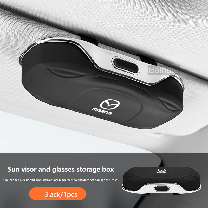 Car Glasses Box Portable For Mazda 2 3 6 Atenza Axela Demio CX3 CX-5 MPS RX-8 CX-30 Sunglasses Holder Auto Visor Eyeglasses Case