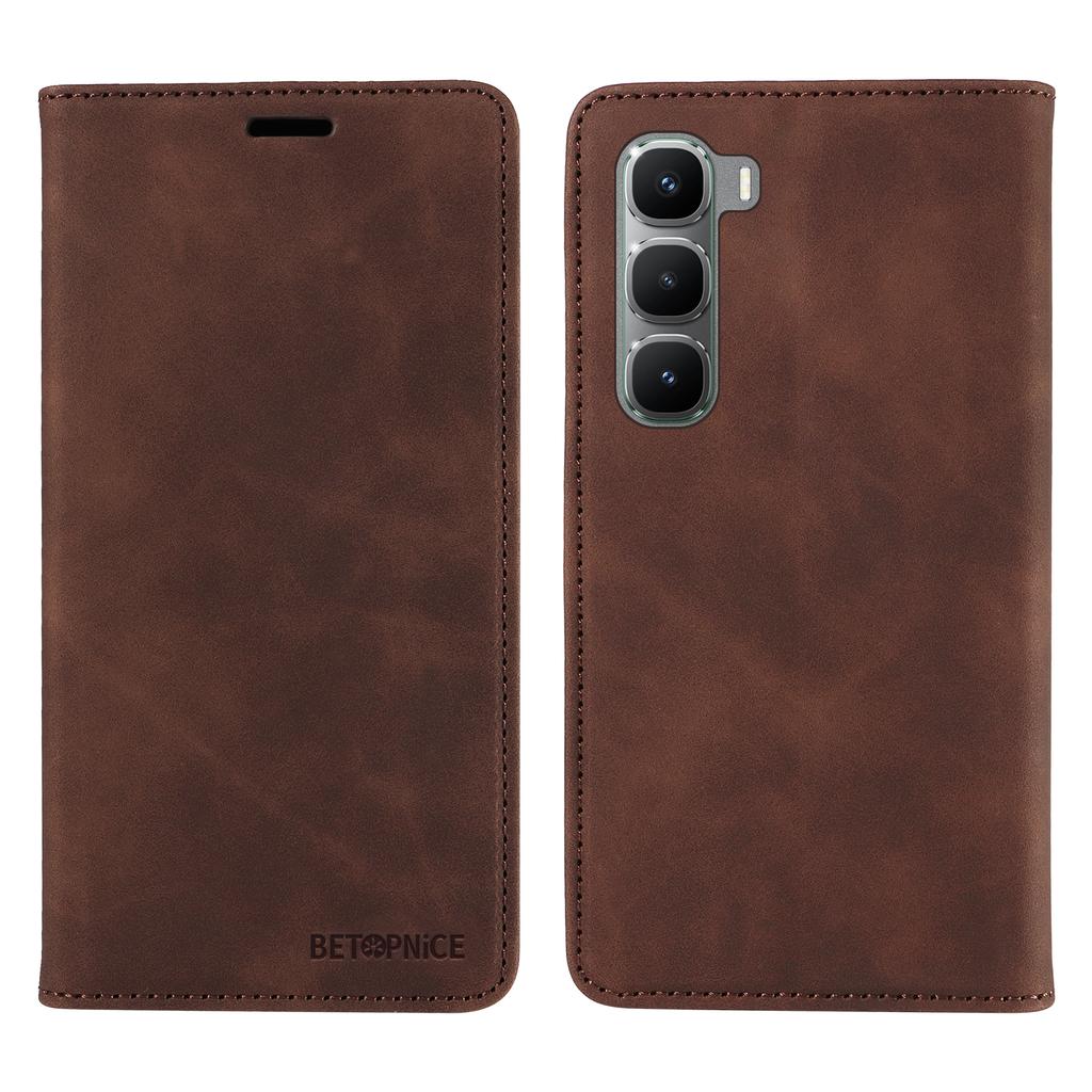 For Infinix Hot 60 Pro 4G Case BETOPNICE Magnetic Closure RFID Blocking Wallet Stand Leather Phone Cover