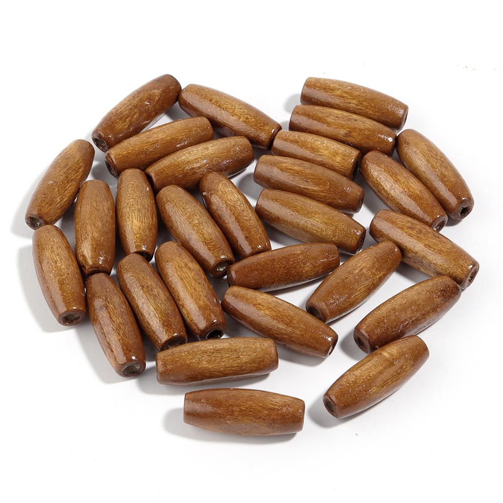 Olive Shape Natural Wooden Beads Loose Wood Beads Coffee Handmade Wooden Puzzle Prayer Long Spacer Beads DIY Jewelry Making