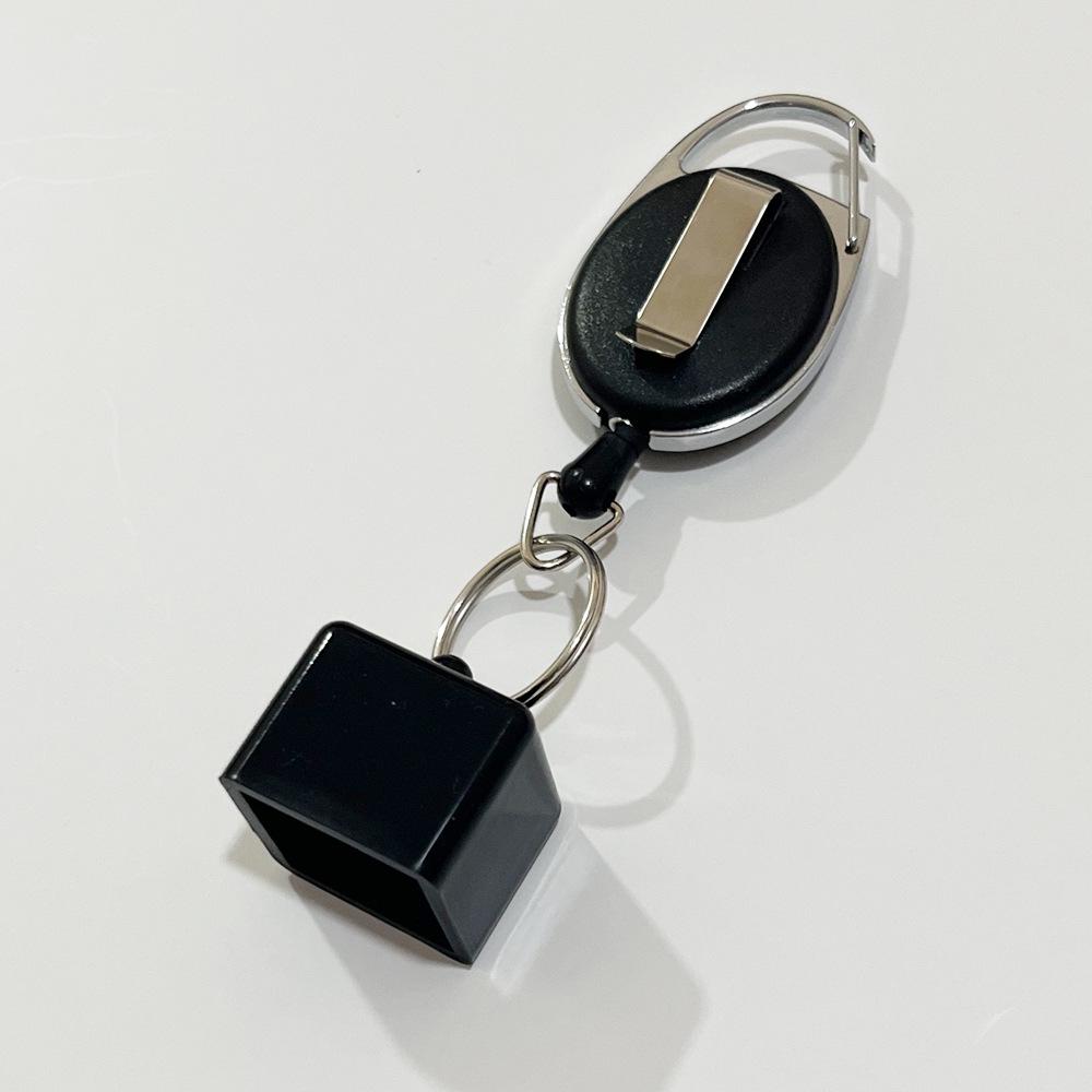 Black Eight Retractable Billiard Chalk Holder with Easy Pull Buckle and Stretch Cap - Billiard Table Accessory