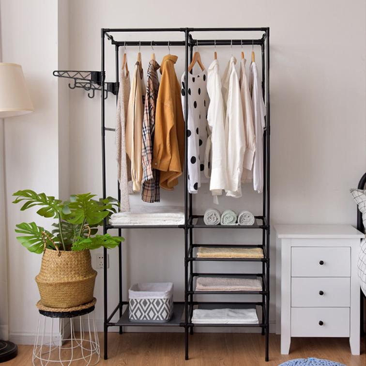 Metal Wardrobe Stand Coat Rack for Clothes Shoes Hall Wardrobe