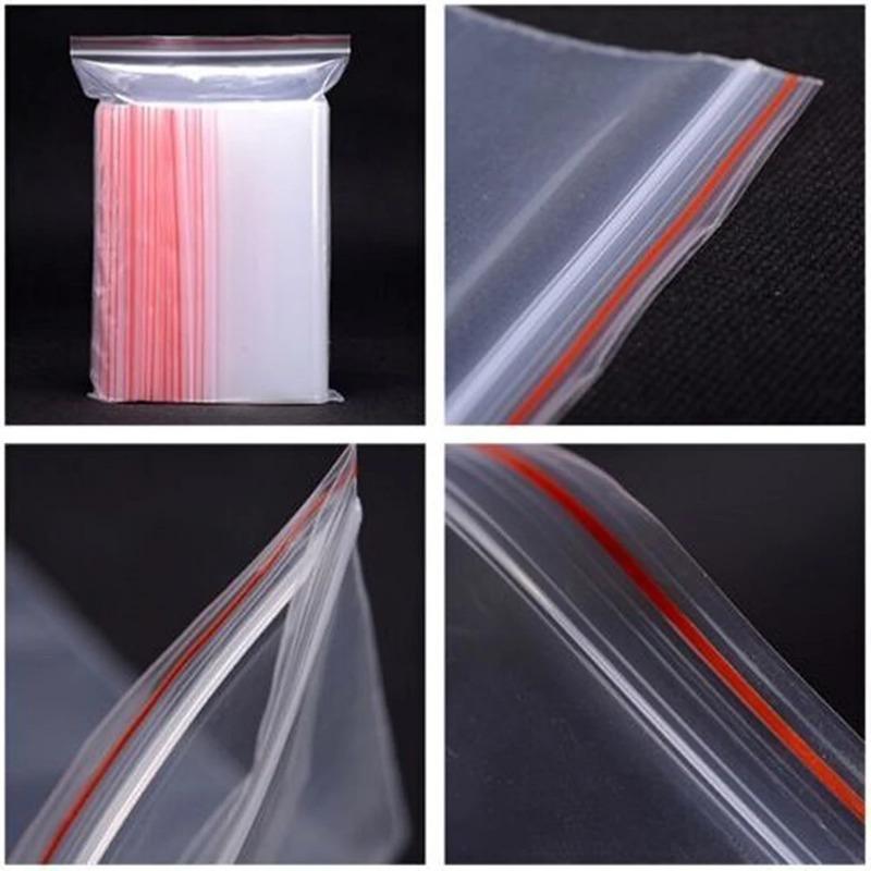 100 Pcs/Pack Small Zip Lock Plastic Bags, Reclosable Transparent Bag, Shoe Bag Vacuum Storage Bag, Poly Clear Bags Thickness 0.05mm