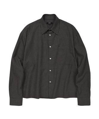 Kaneitei Heritage Minimal Cropped Check Shirts (Charcoal)