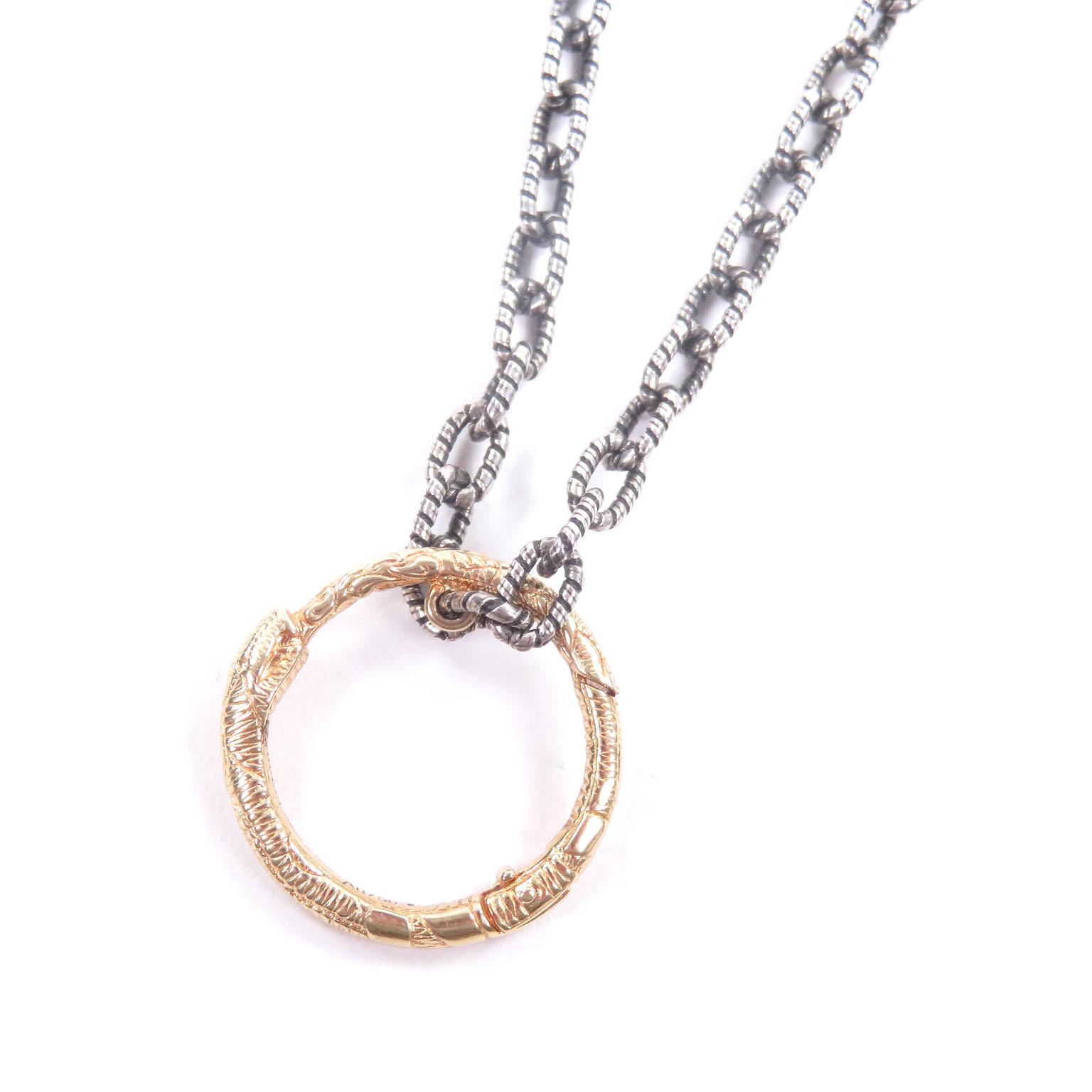 

Great GUCCI Necklace Ouroboros Accessories Silver AG925 mens 461997 Used