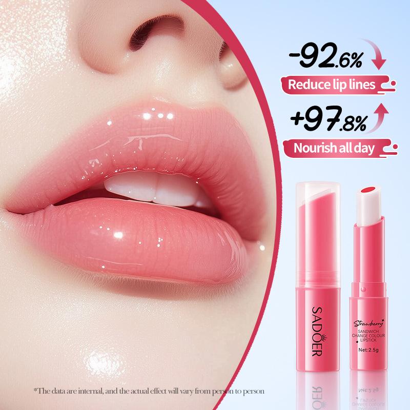 Fruit Sandwich Temperature Lip Balm SADOER Hydrating Moisturizing Temperature Moisturizing Lip Balm