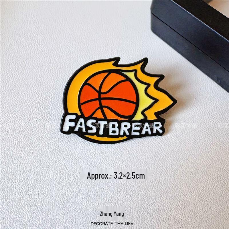 Multi-Sport Emblem Pin: Football, Basketball, Badminton, Tennis, Baseball, Billiards, Table Tennis, Volleyball Brooch