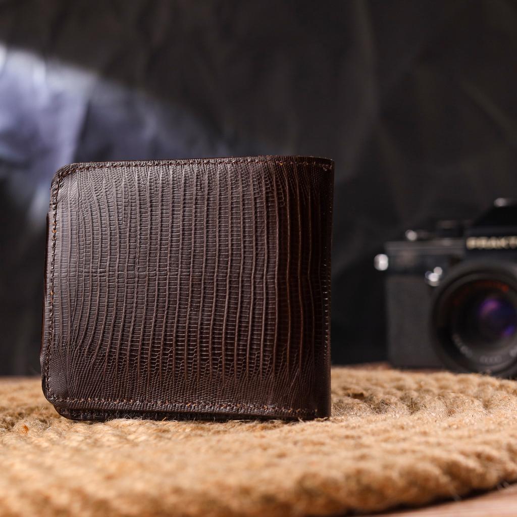 Elegantní pánská dvousložková peněženka vyrobená z pravé texturované kůže CANPELLINI Peněženka 21576 Brown