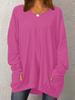 Plus Size European and American Fashion Round Neck Loose Casual Tops