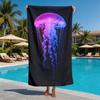 Neon Gradient Jellyfish Theme polyester microfiber beach towel is highly absorbent, suitable for swimming and beach outings