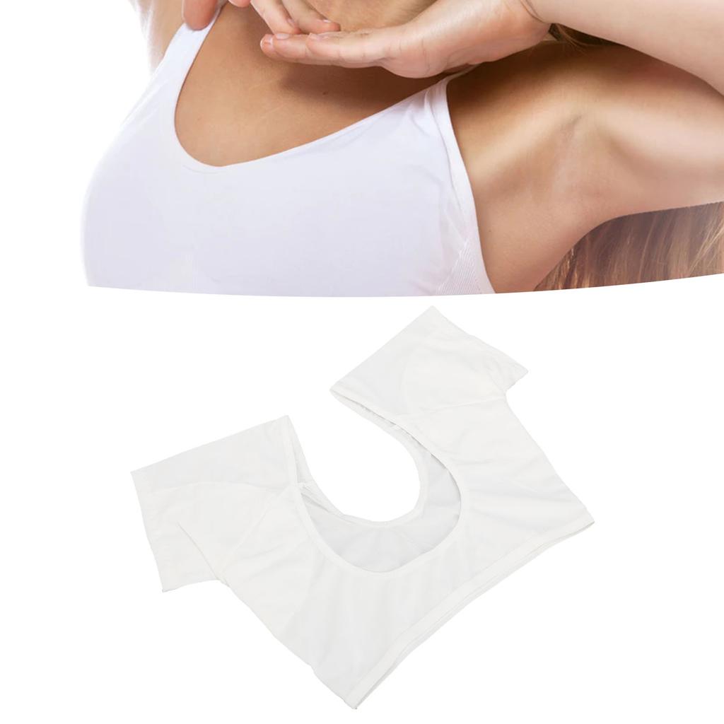 Women Underarm Vest Washable Reusable Short Sve Armpit Guard Vest for Lady