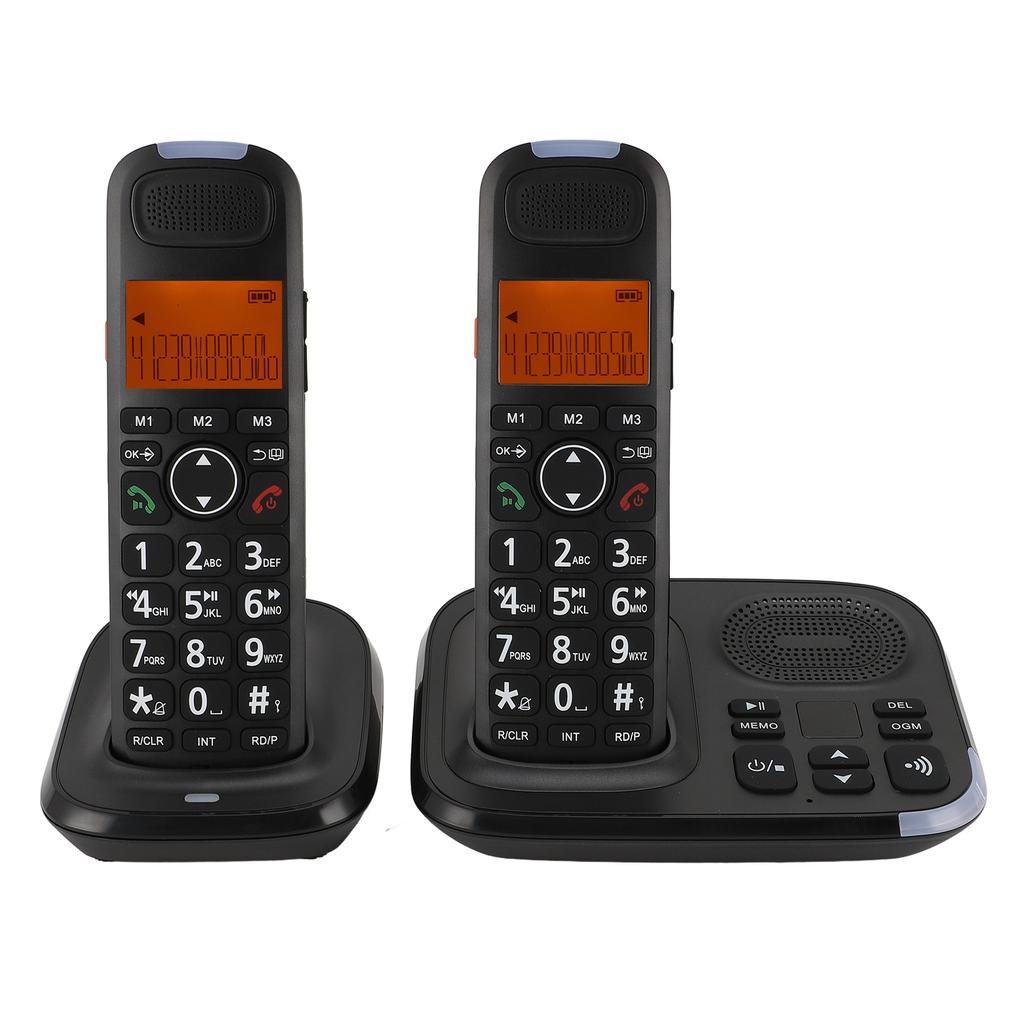 Expandable Cordless Phone with Answering System Backlit Display Alarm Clock Caller ID Big Keys Wirel