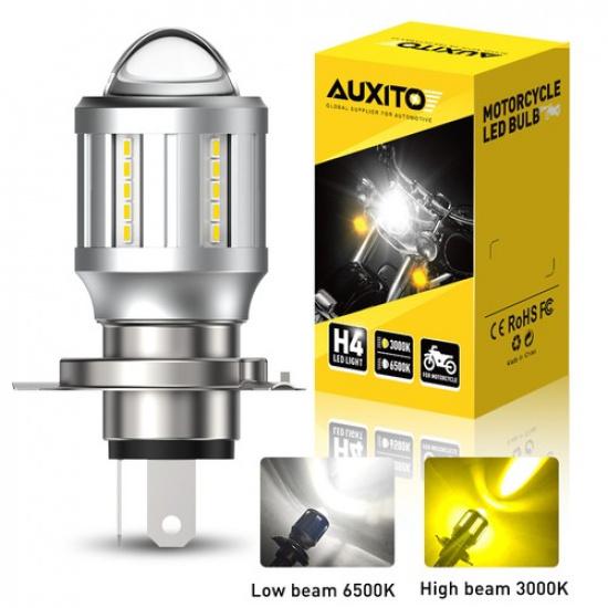 AUXITO Motorcycle LED Headlight H4 9003 Bulbs White Amber High/Low Light EOOH