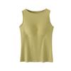 Women's Solid Color Padded Summer Vest With Shoulder Slim Fit Bottoming Sleeveless Vest