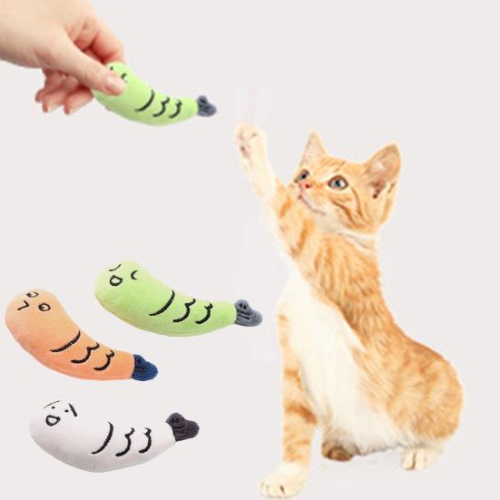 Cat Plush Toy Adorable Appearance Super Soft Bite-resistant Wear Resistant Non-Fading Soothe Mood Cartoon Cat Teeth Grinding Catnip Doll Pet Chewing